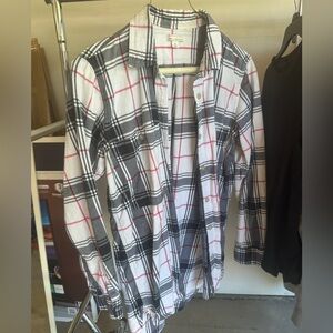Gap Pink and Black Flannel